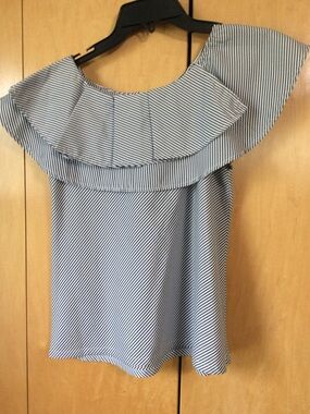 Habitual Navy and White Striped Blouse